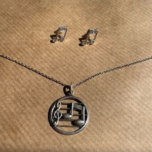 Music Note Earrings & Pendant